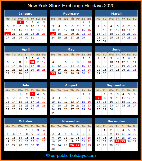 Stock Market Holidays Christmas 2020 Schedule And Hours