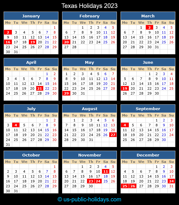 State Of Texas Holiday Calendar 2025